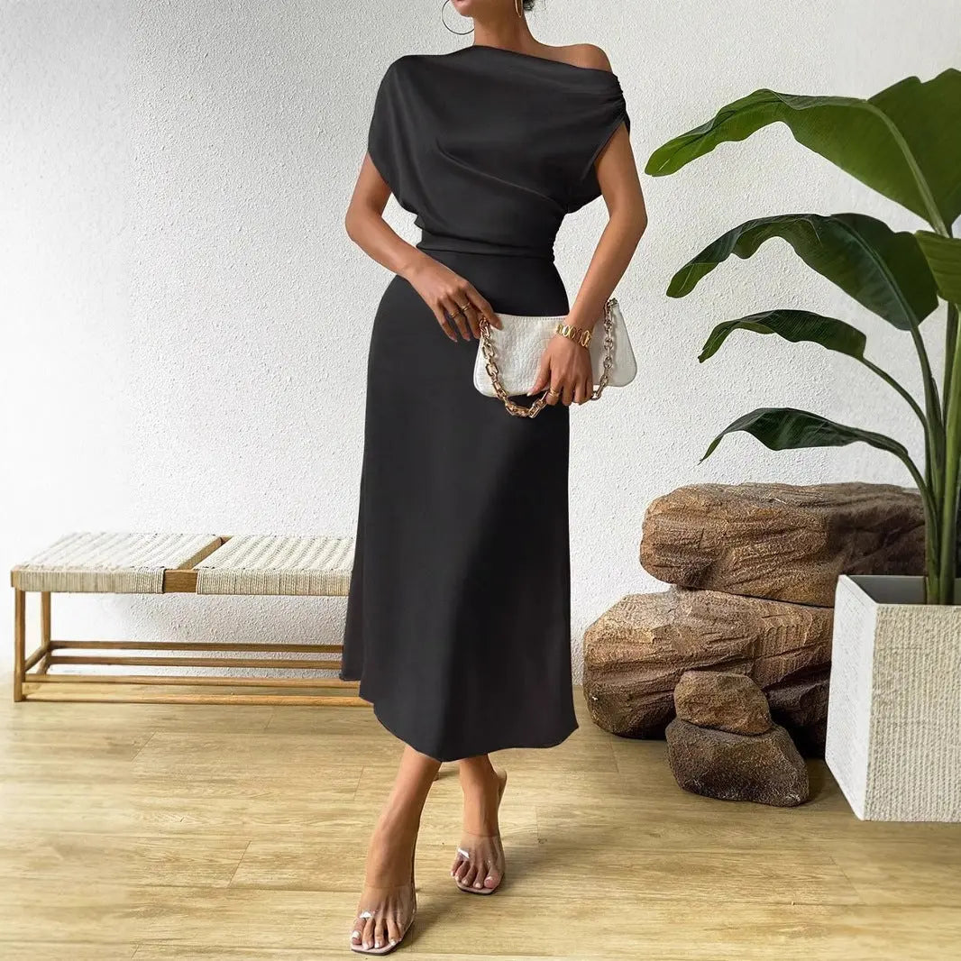 Women Clothing Trendy Summer Satin Satin Women Summer Dress Tight Jumpsuit Long Dress Bella Mia