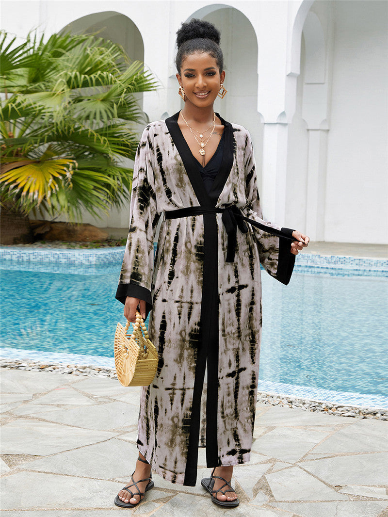 Blooming Beach Blouse Sexy Cardigan Sun Protection Shirt Holiday Dress Beach Cover Up Bella Mia