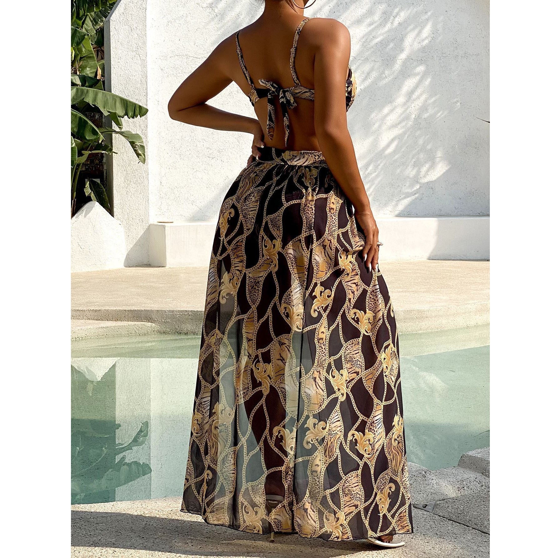 Women Swimwear Color Printed Three Piece Set Bikini Bella Mia