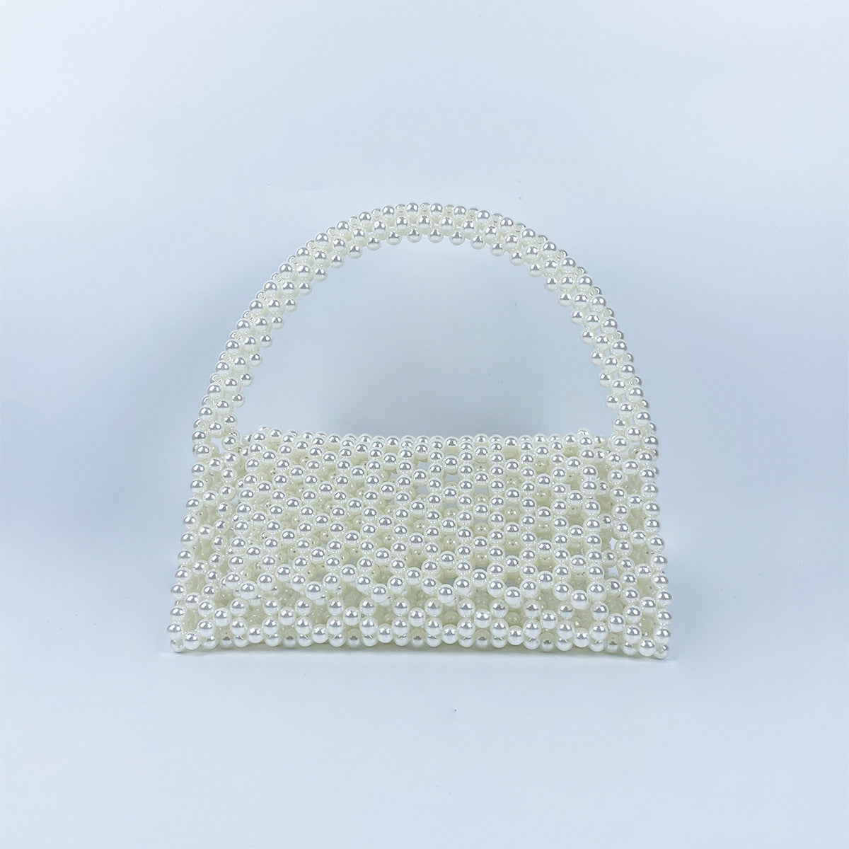 Pearl Bag Women Hand Woven Acrylic Beaded Bag Retro Fairy Small Handbag Triangle Wrist Bag Bella Mia
