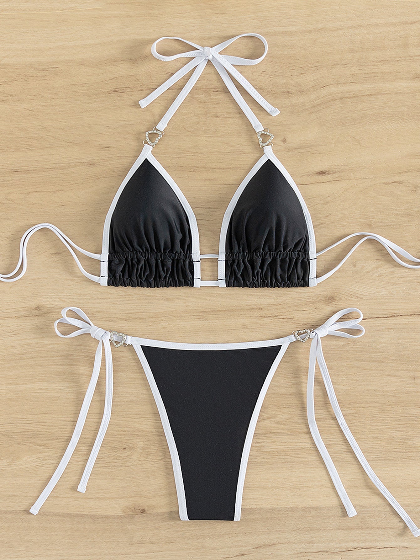 Bikini Color Matching Lace up T Back Sexy Split Bikini Swimwear Swimsuit Women Bella Mia