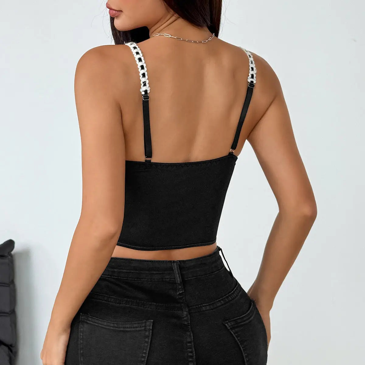 Retro Street Niche Stitching Sexy Lace Mesh Boning Corset Vest Slim Sexy Bra Women Bella Mia