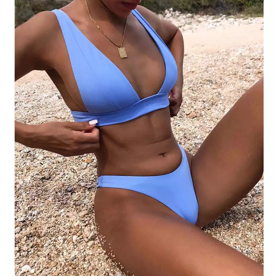 Summer Split Swimsuit Women Sexy Solid Color Bikini Swimsuit Bella Mia