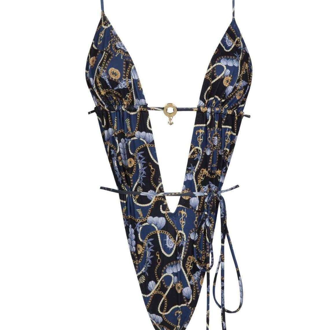 Sexy Deep V Plunge One Piece Swimsuit Women Summer Sexy Printed Lace up Backless Swimsuit Bella Mia