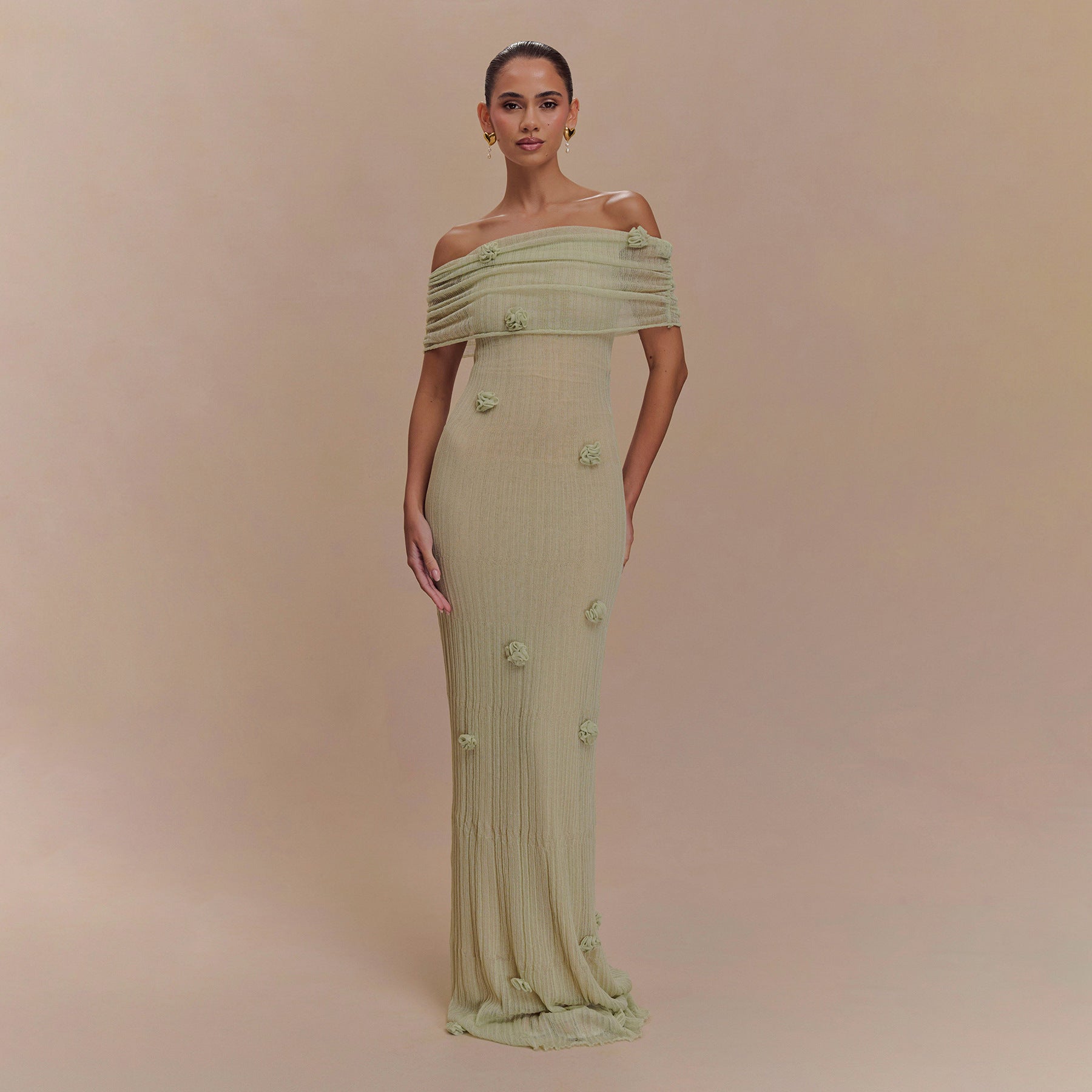 Women Knitted Floating Floral Solid Color Beach Bikini Swimsuit Blouse Sun Protective Clothing Dress Bella Mia