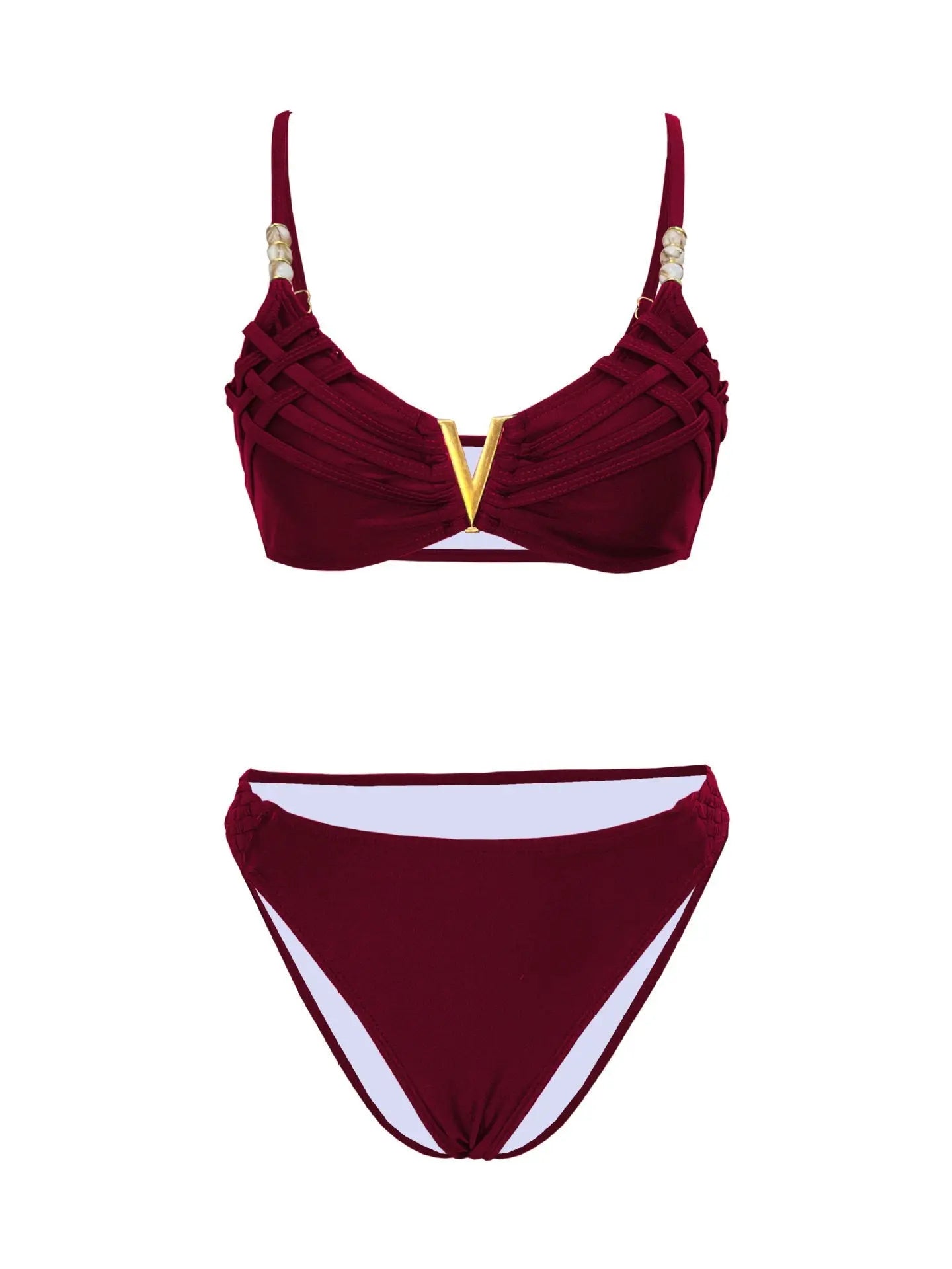 Backless Solid Color Split Swimsuit Boho Bikini For Women Bella Mia