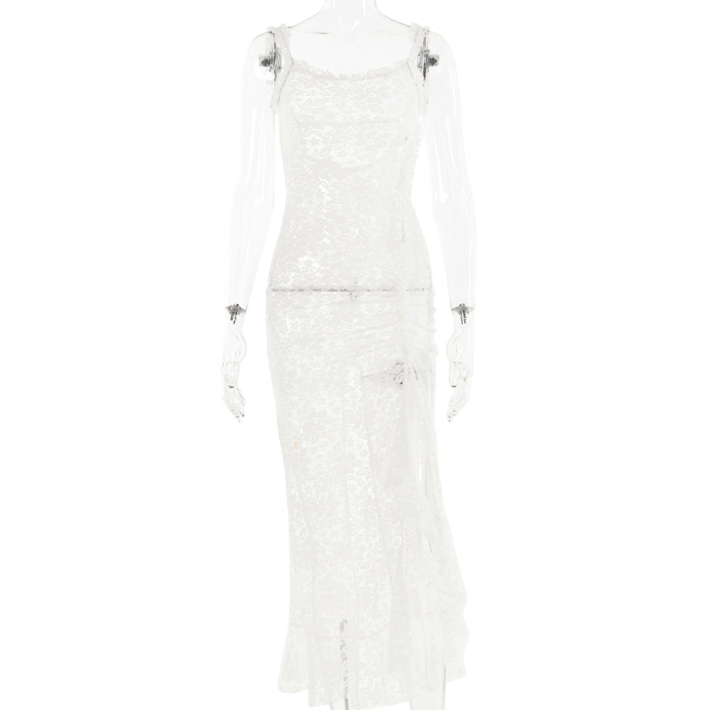 Dress Sexy Lace Strap Stitched Backless Long Sheath Bella Mia