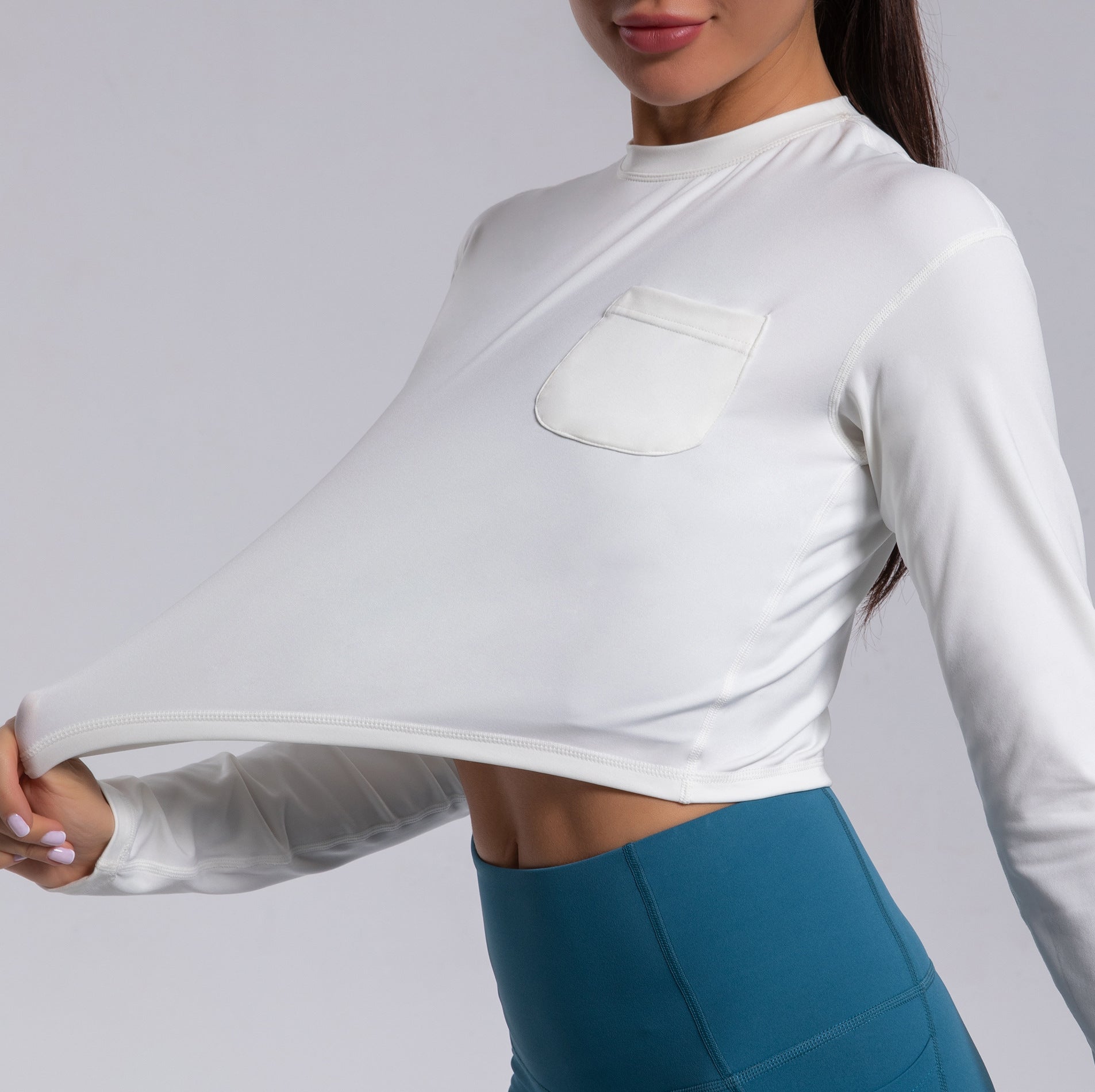 Autumn Winter Sports T shirt Women Yoga Clothes Women round Neck Slim Fit Sports Long Sleeved Top Bella Mia