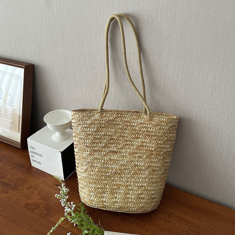 Simple Straw Shoulder Woven Bag Straw Bag Vacation Beach Bag Women Bag Bella Mia