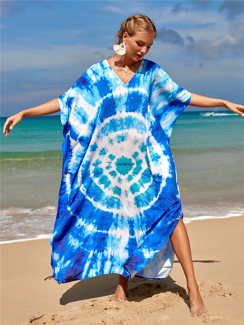New Positioning Printing Beach Cover-up Sexy Cardigan Dress Beach Cover Up Bella Mia