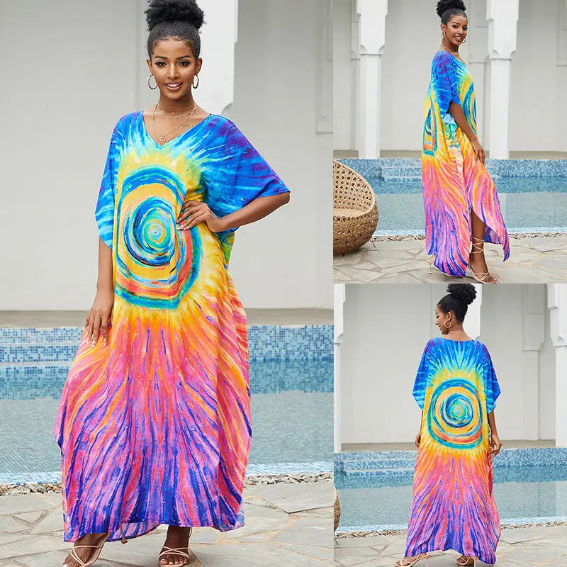 Beach Cover up Loose Robe Vacation Maxi Dress Swimsuit Outwear Women Bella Mia