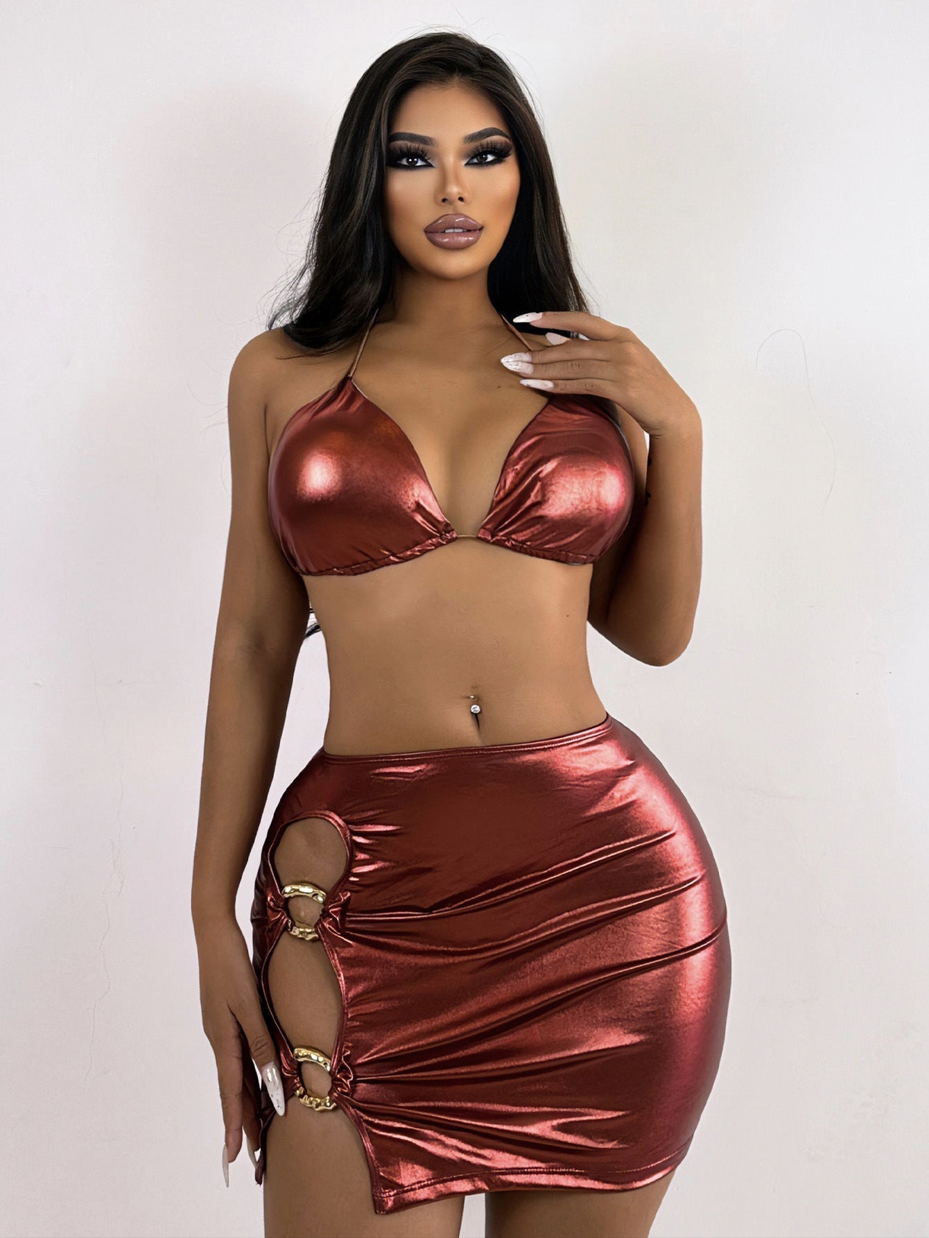 Swimsuit Three Piece Set Sexy Backless Lace up Bikini Spring Bathing Suit Three Piece Set Bella Mia