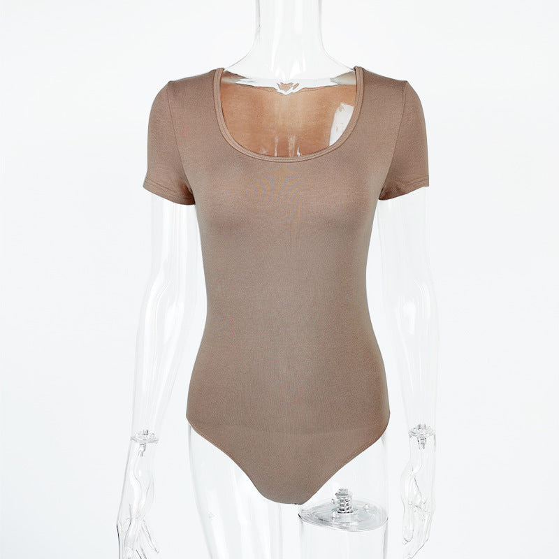 Fall Trendy Women Clothing Sexy Slim Fit Rayon U Neck Long Sleeved Adult Bodysuit Bella Mia