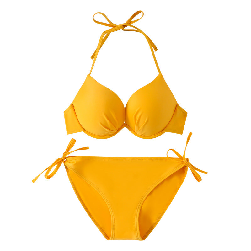 Beach Vacation Underwire Bikini Swimsuit Women Underwire Gather Big Small Breasts Sexy Three Point Swimsuit Women Bella Mia