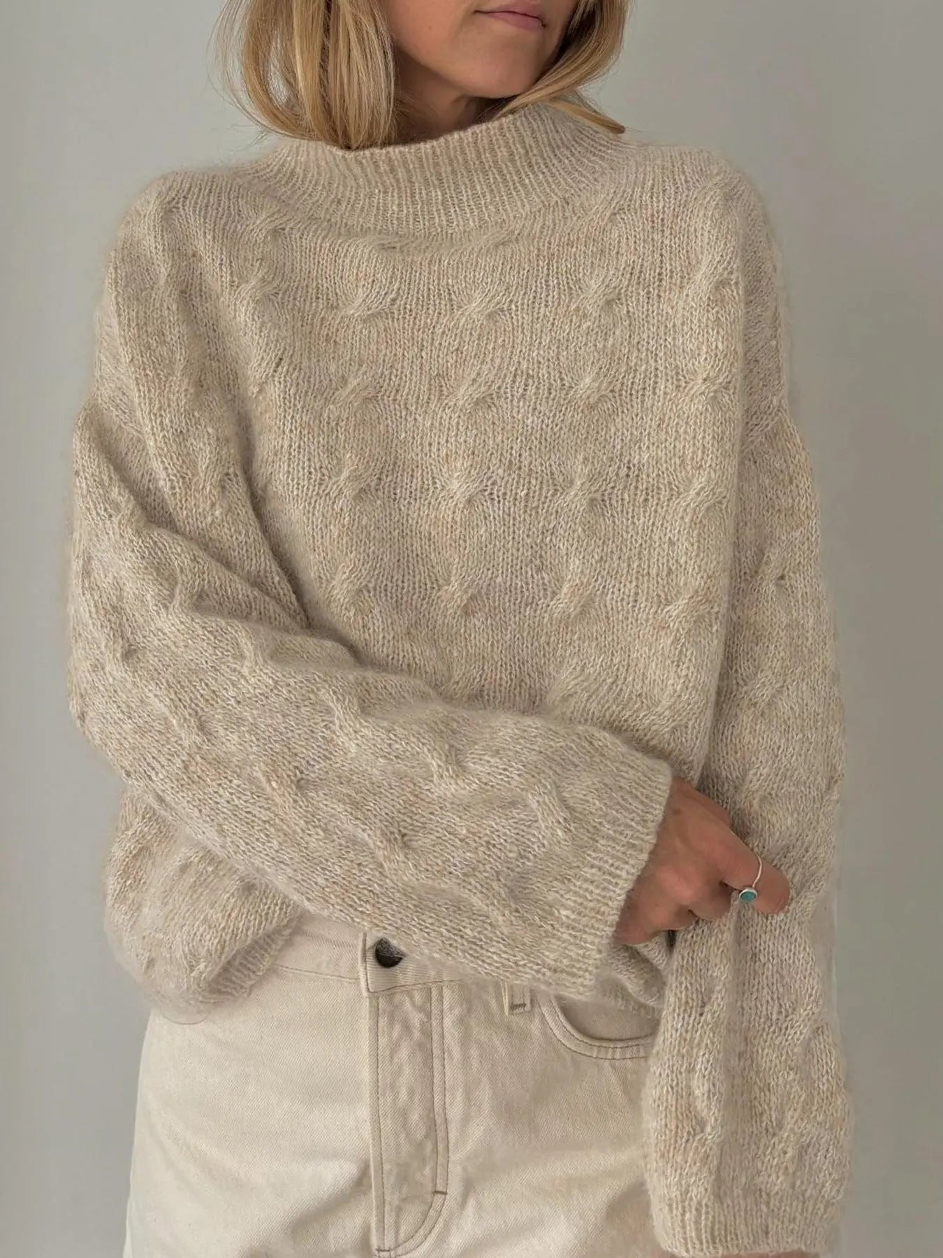 Autumn Winter Turtleneck Women Sweater Casual Loose Twisted Warm Long Sleeves Knitwear Top Women Bella Mia