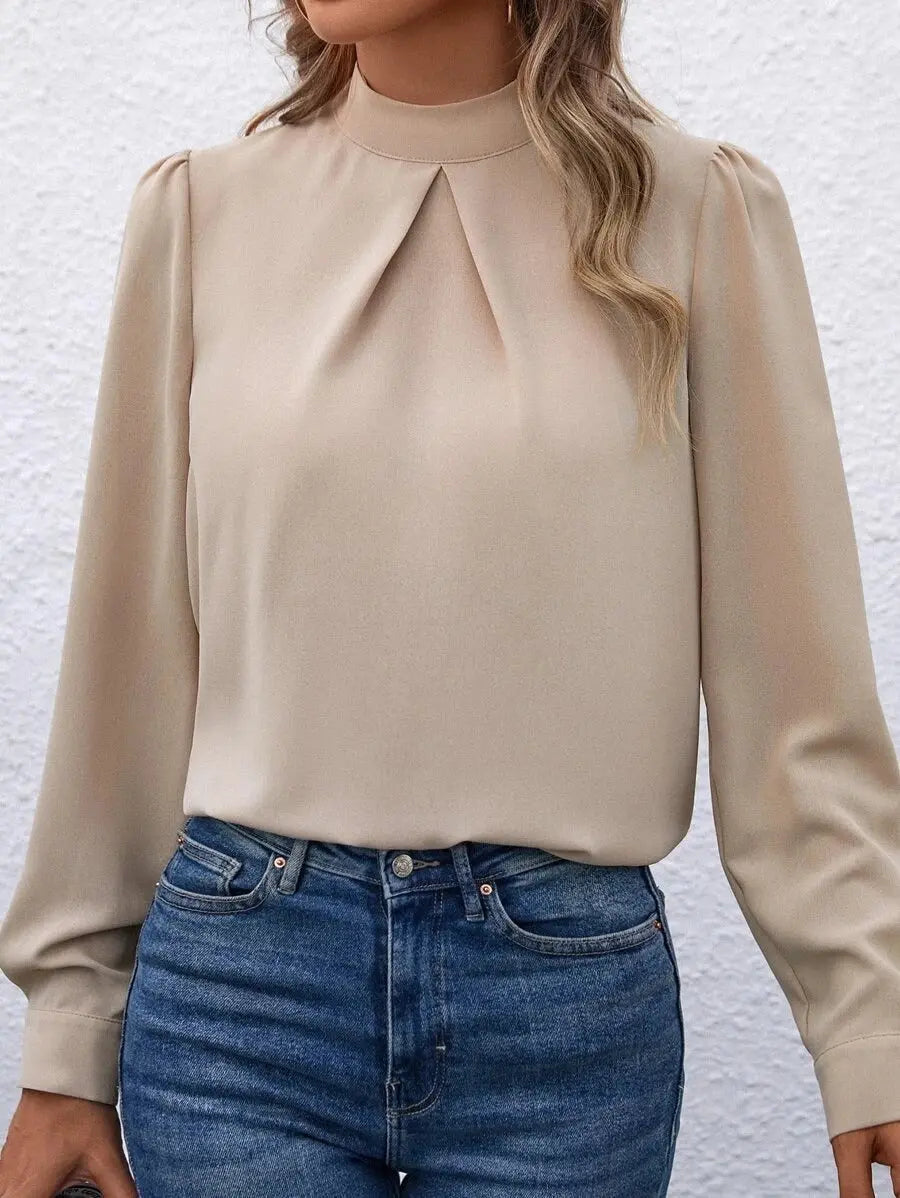 Women Clothing Spring Summer Long Sleeve Satin Top Shirt Bella Mia