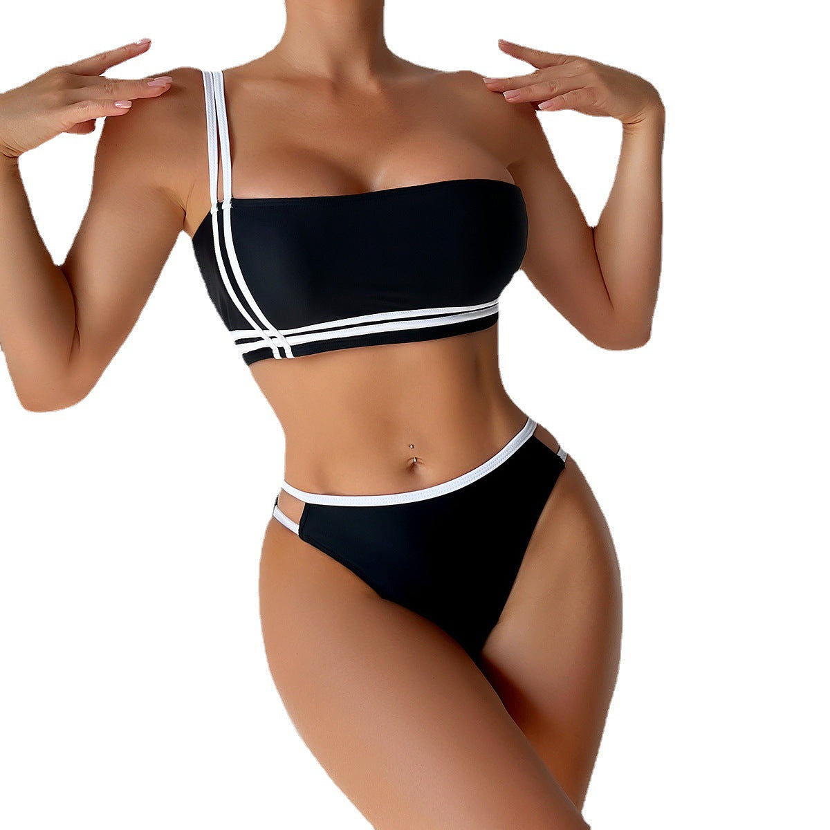 One Shoulder Sexy Split Swimsuit Women Bikini Beach Sexy Bikini Swimsuit Bella Mia
