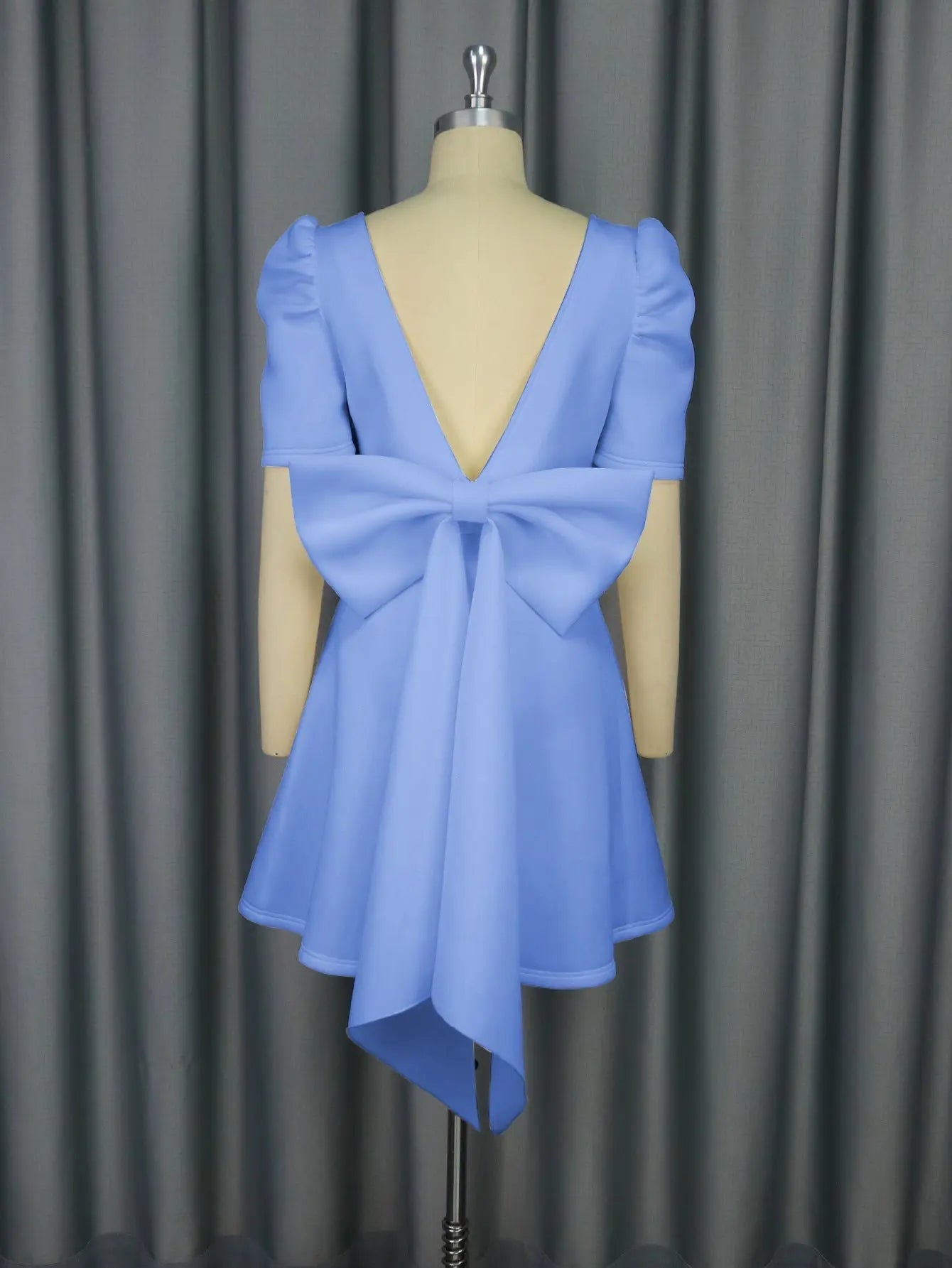 Summer Elegance Square Collar Dress Party Cocktail Bow Backless Graduation Dress Bella Mia