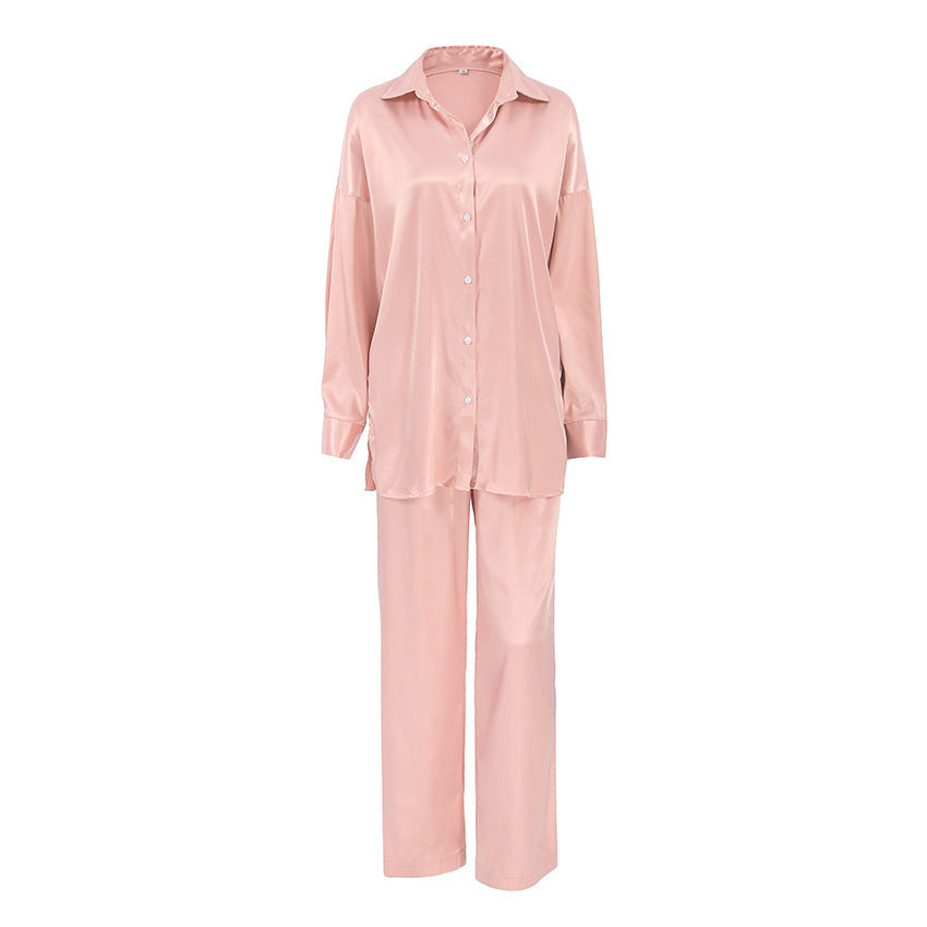 Autumn Loose Casual Home Wear Women Long Sleeved Trousers Cardigan Pajamas Bella Mia