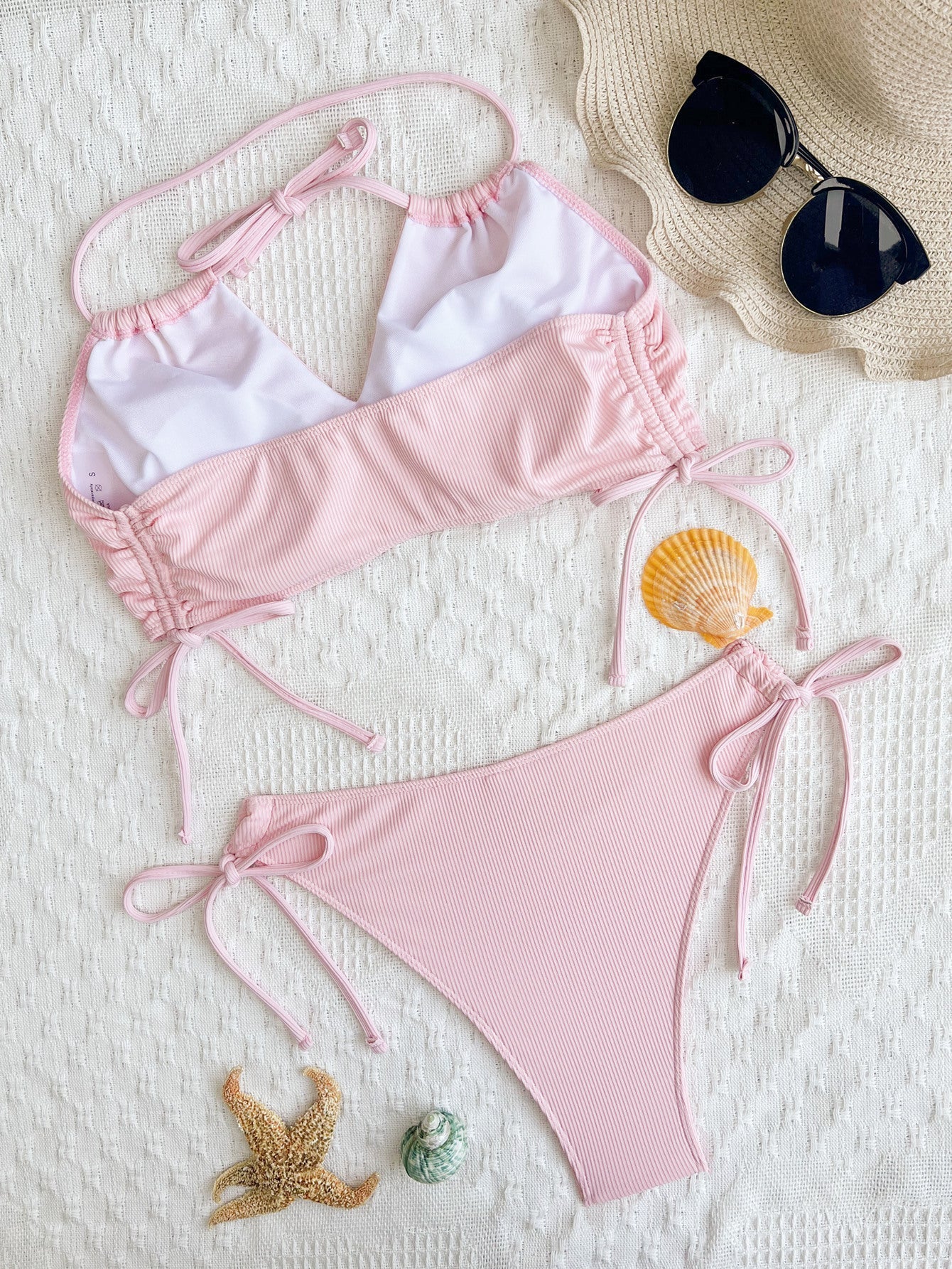 Women Bikini Double Bikini Open Back Swimsuit Sexy Swimsuit Women Tied Swimsuit Solid Color Bikini Bella Mia