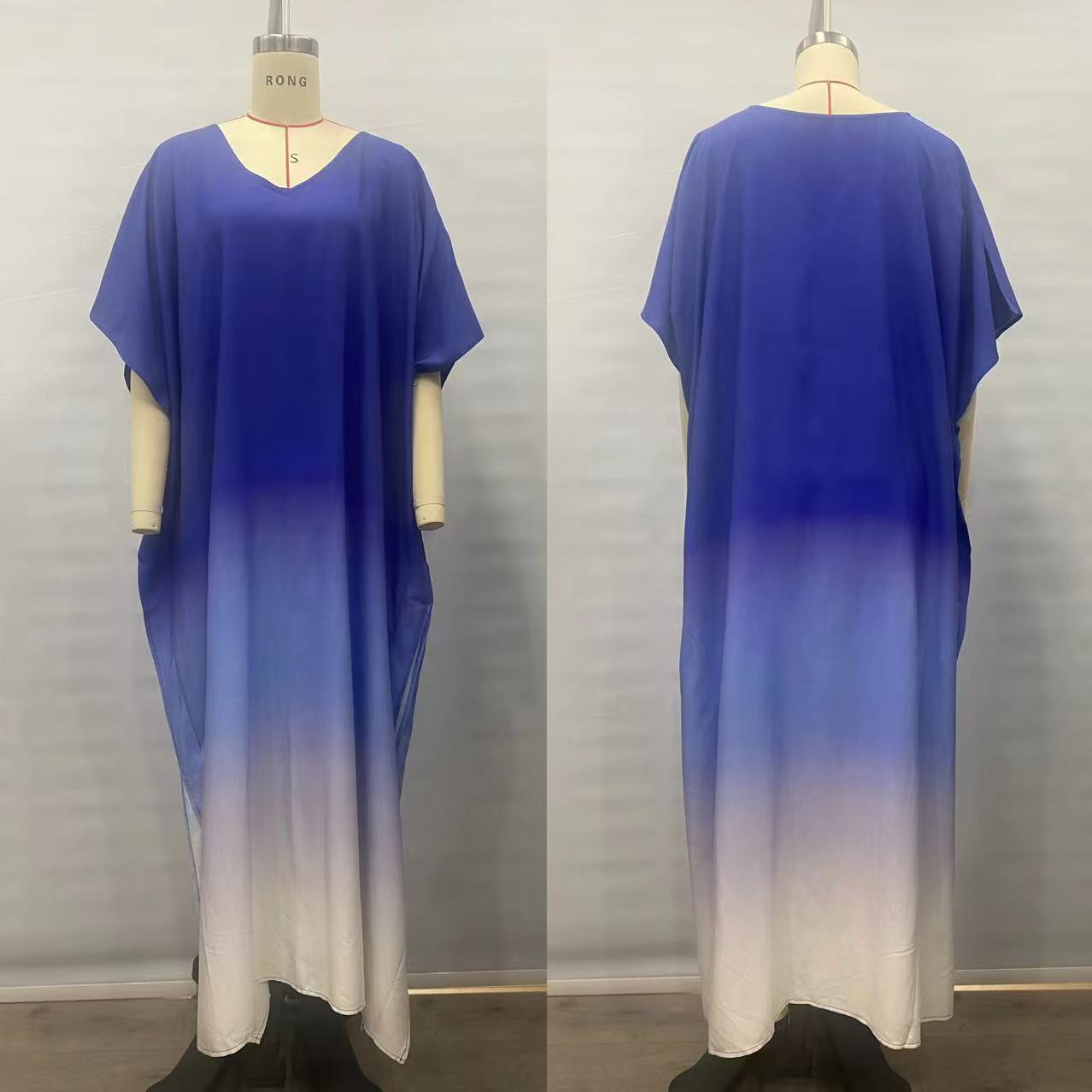 Gradient Color Rayon Beach Dress Vacation Beach Cover Up Swimsuit Outwear Dress Women Slit Bella Mia