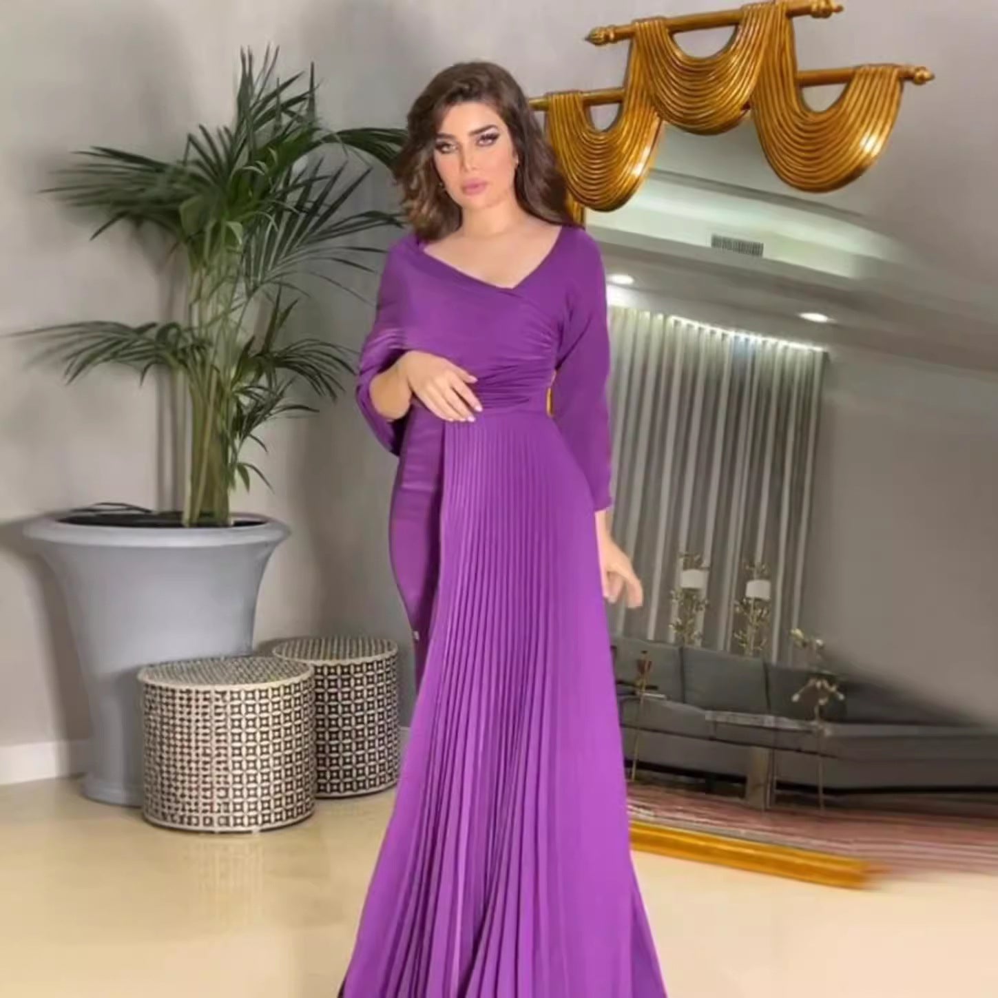 Spring Summer Women Clothing Sexy Pleated Hip Ball Gown Dress Bella Mia