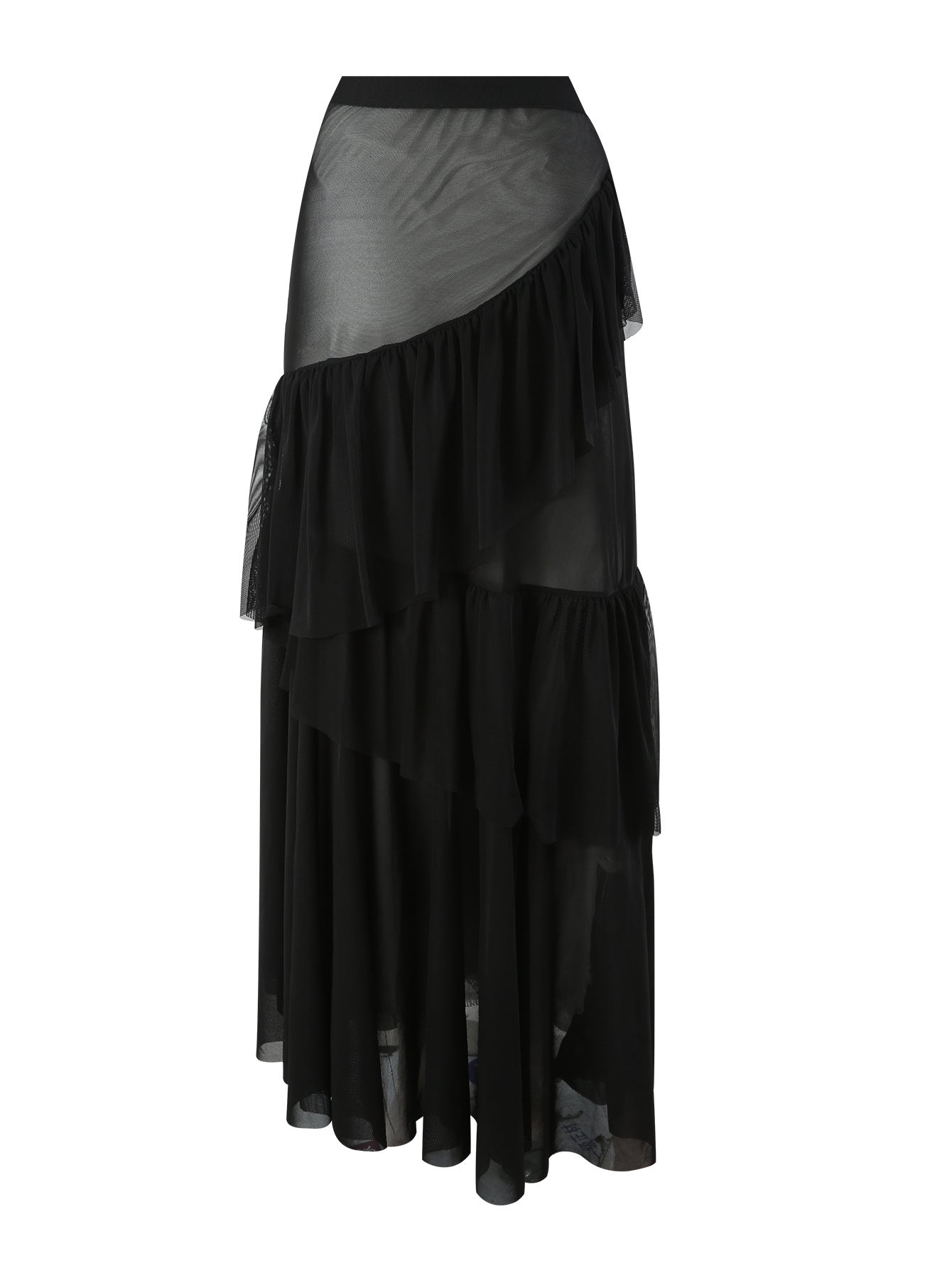 Lonkey Swimsuit Two Piece Solid Color Transparent Mesh Flying Edge Skirt Swimsuit Bella Mia