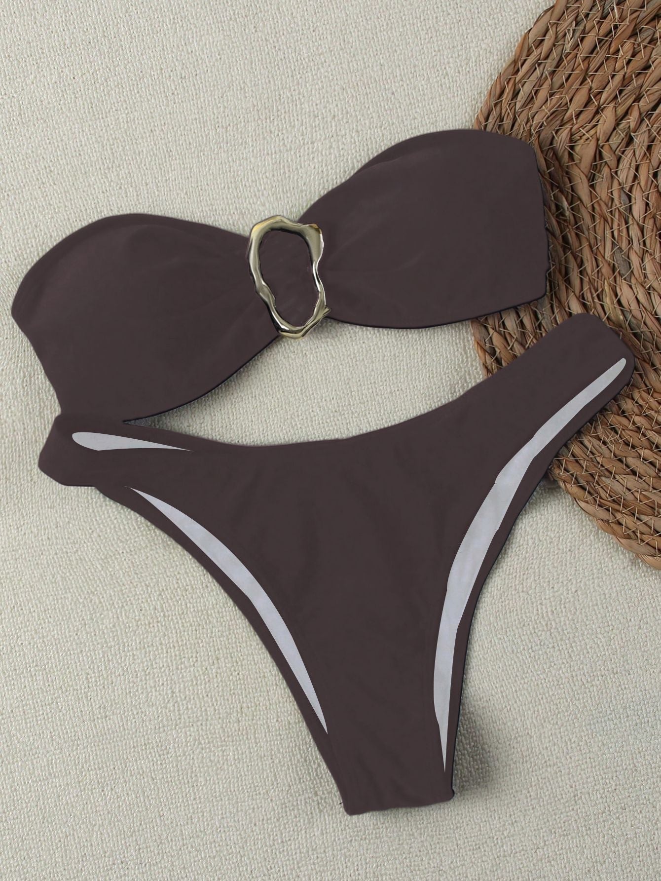 Bikini Solid Color Tube Top Sexy Split Bikini Swimsuit Women Bella Mia