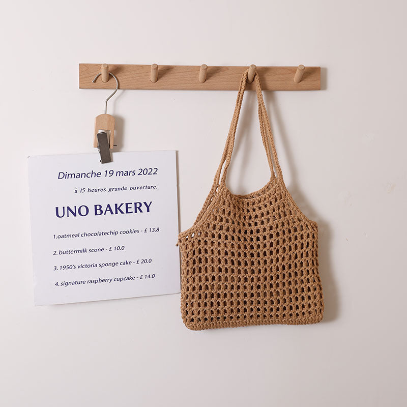 Hollow Out Cutout Portable Cotton Woven Bag Casual Straw Bag Holiday Beach Bag All Match Women Bag