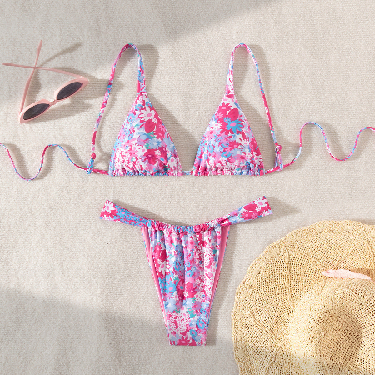 Halter String Swimsuit Printed Sexy Bikini Women Fission Swimsuit Bella Mia