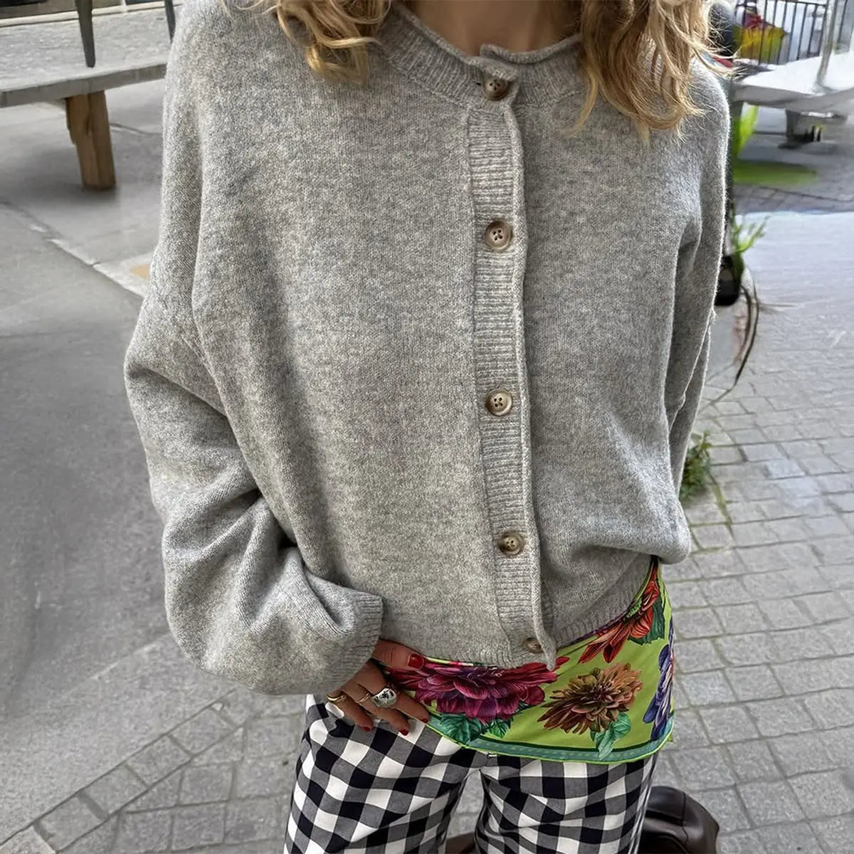 French Holiday Button Long Sleeve Sweater Women Clothing Autumn Winter Bella Mia