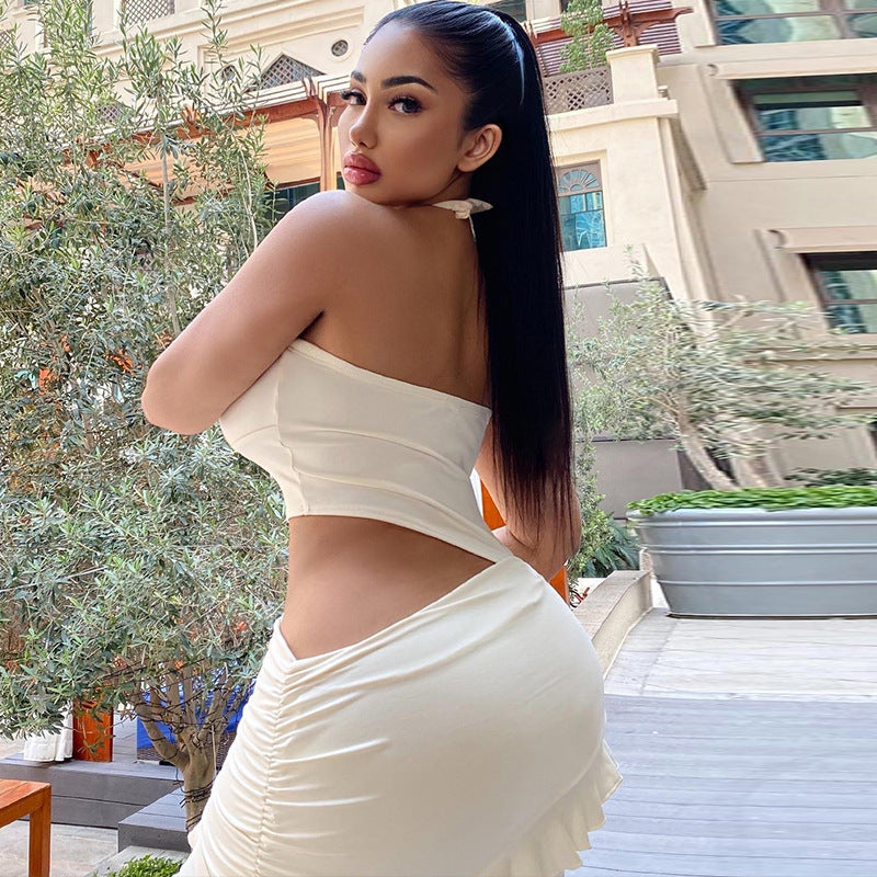 Women Clothing Solid Color Sleeveless Dress High Collar Casual Pullover Hip Dress Bella Mia