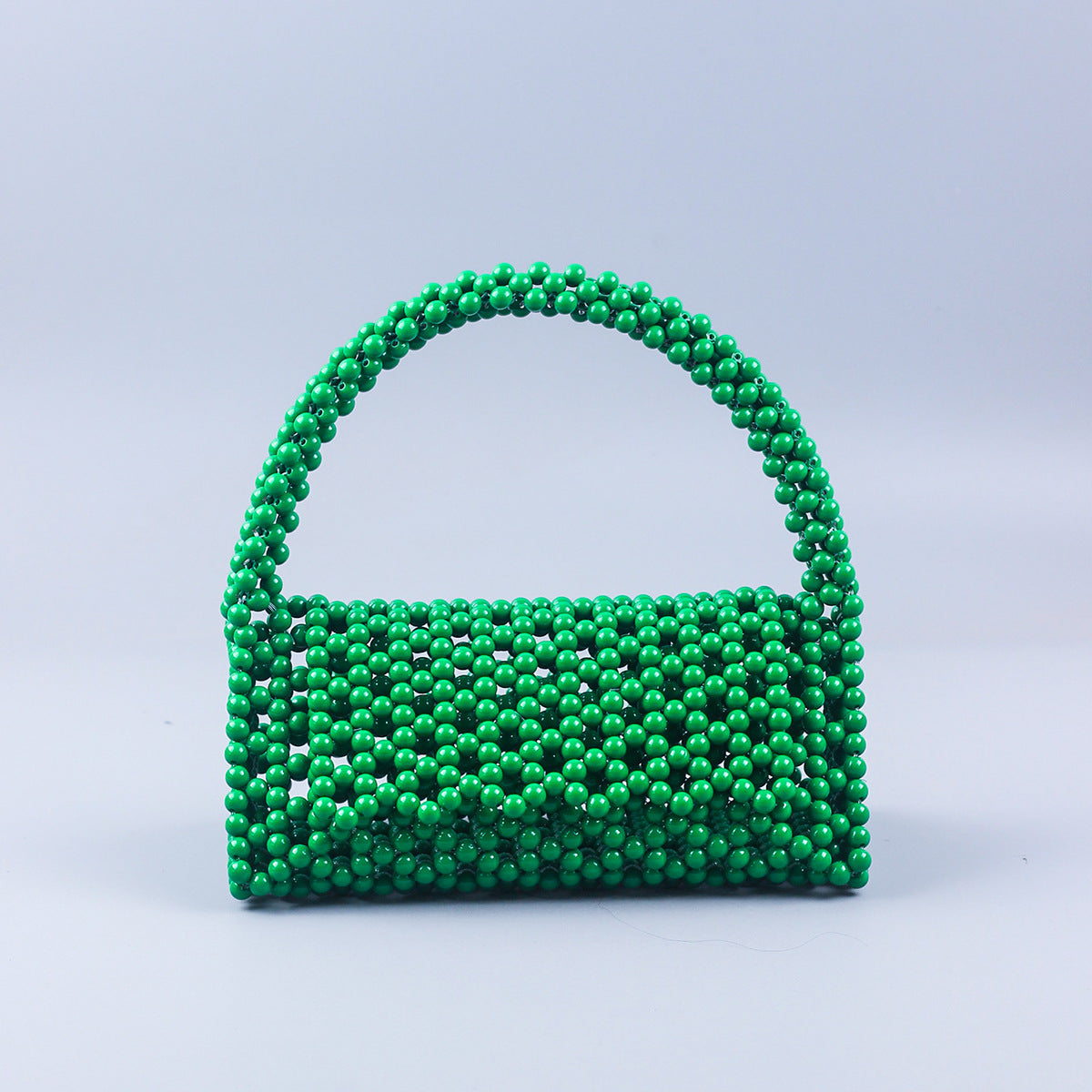 Pearl Bag Women Hand Woven Acrylic Beaded Bag Retro Fairy Small Handbag Triangle Wrist Bag Bella Mia