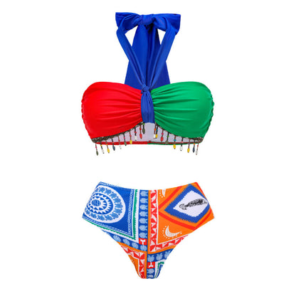 Push up Bikini Sexy High Waist Bikini Split Swimsuit Suit Chiffon Trousers