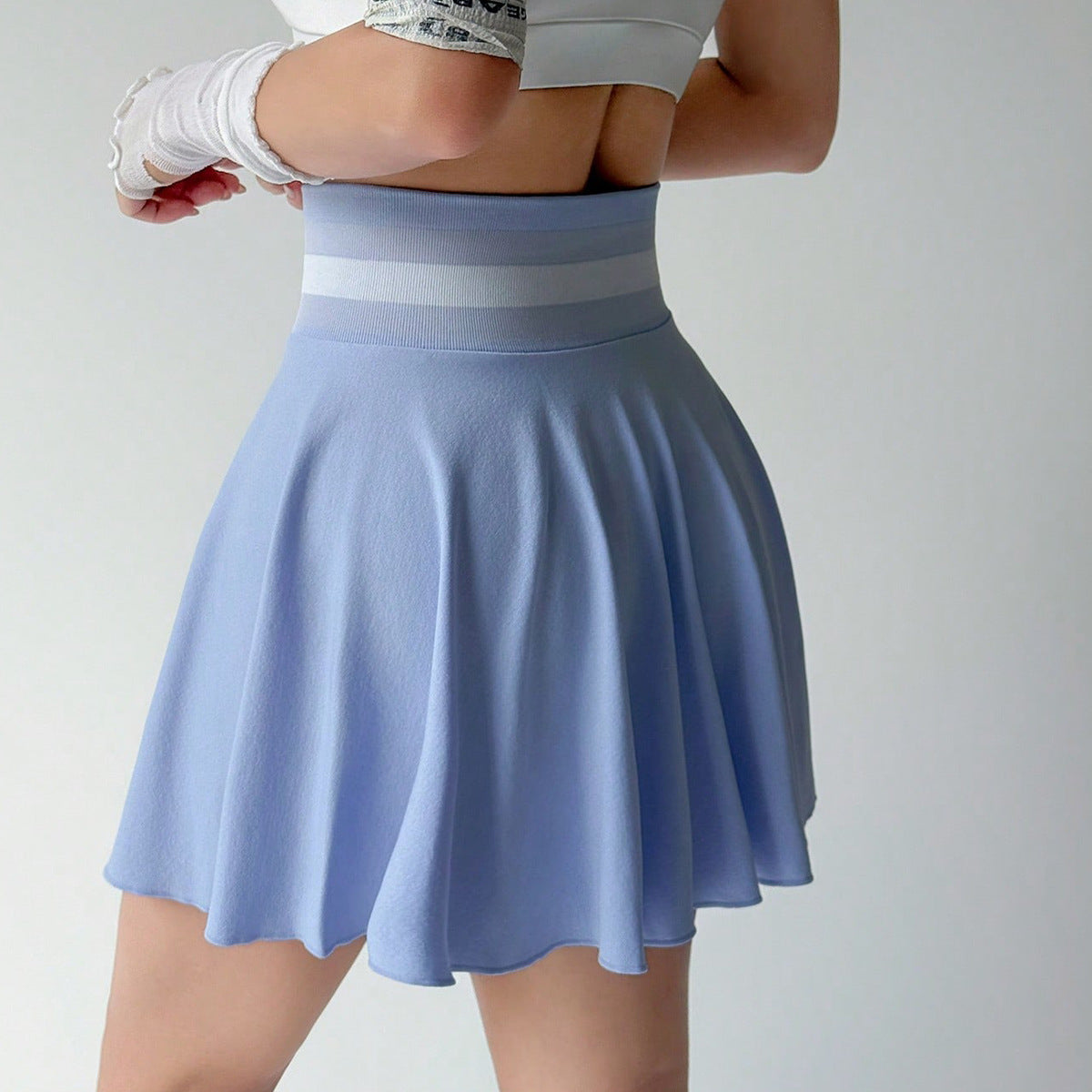 Tennis Skirt Exercise Skirt Badminton Skirt Seamless Knitted Four Sided Elastic Slim Bella Mia