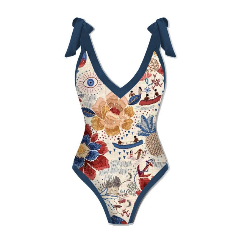 Women One Piece Swimming Sexy Print Two Piece Skirt Popular Swimsuit Bikini Bella Mia