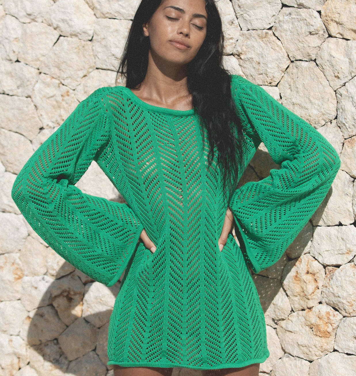 Sexy Cutout Knitted Dress Sexy Backless Lace Up Tassel Holiday Beach Dress Blouse Women Bella Mia