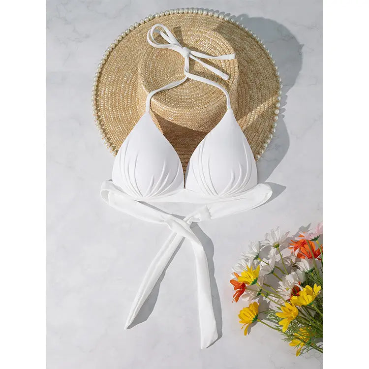 Halter Lace up Push up Bikini Swimsuit Women Spring Beach Sexy Swimsuit Top Bella Mia