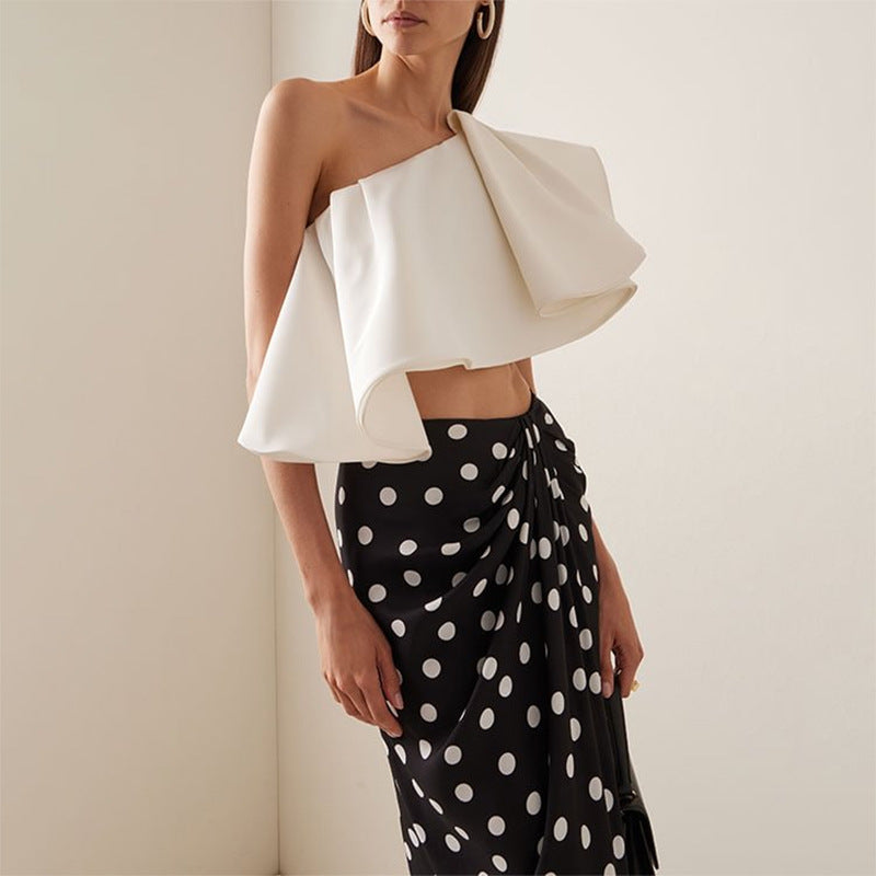 Simple Special Interest Split Swimsuit Women Polka Dot Skirt High Waist Bikini Bella Mia