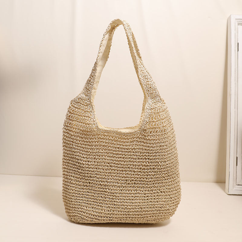 Large Capacity Shoulder Straw Bag Simple Straw Bag Woven Bag Vacation Beach Bag Casual Women Bag Bella Mia