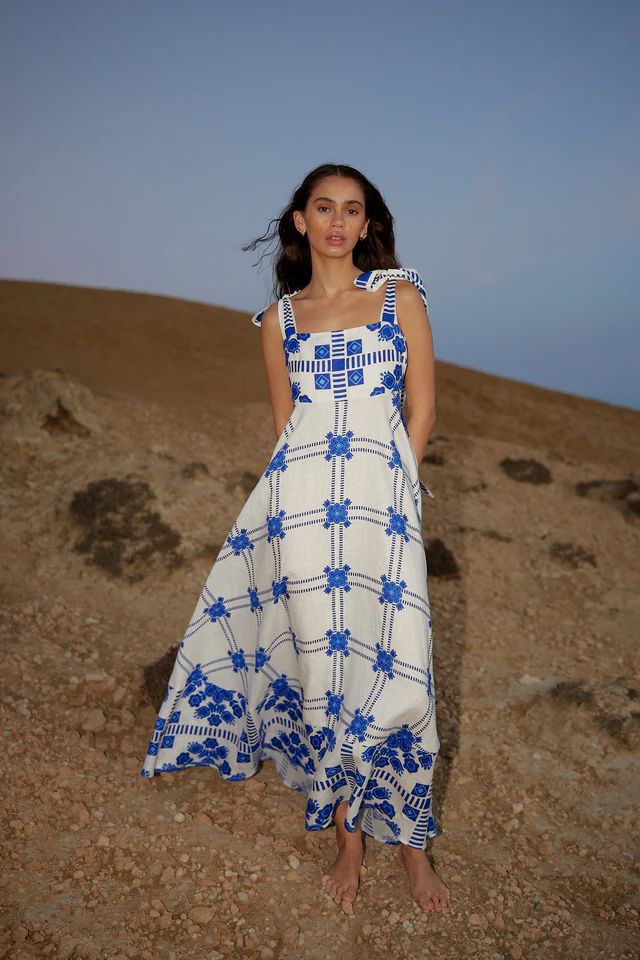 Summer Vacation Halter Spaghetti Straps Maxi Dress Sleeveless Printed Dress