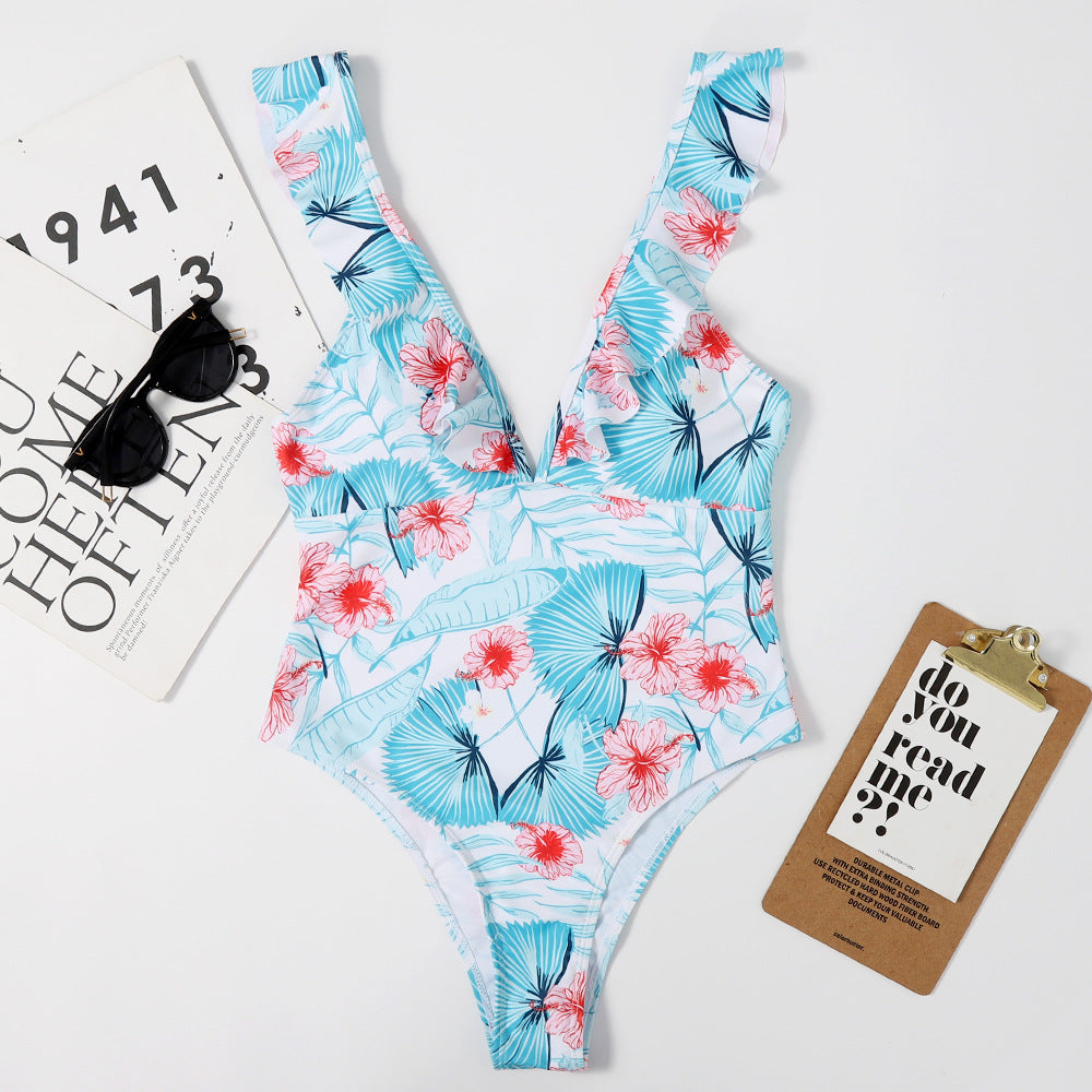 Lotus Leaf Flying Edge Women Triangle Swimsuit Bikini Swimsuit Bella Mia