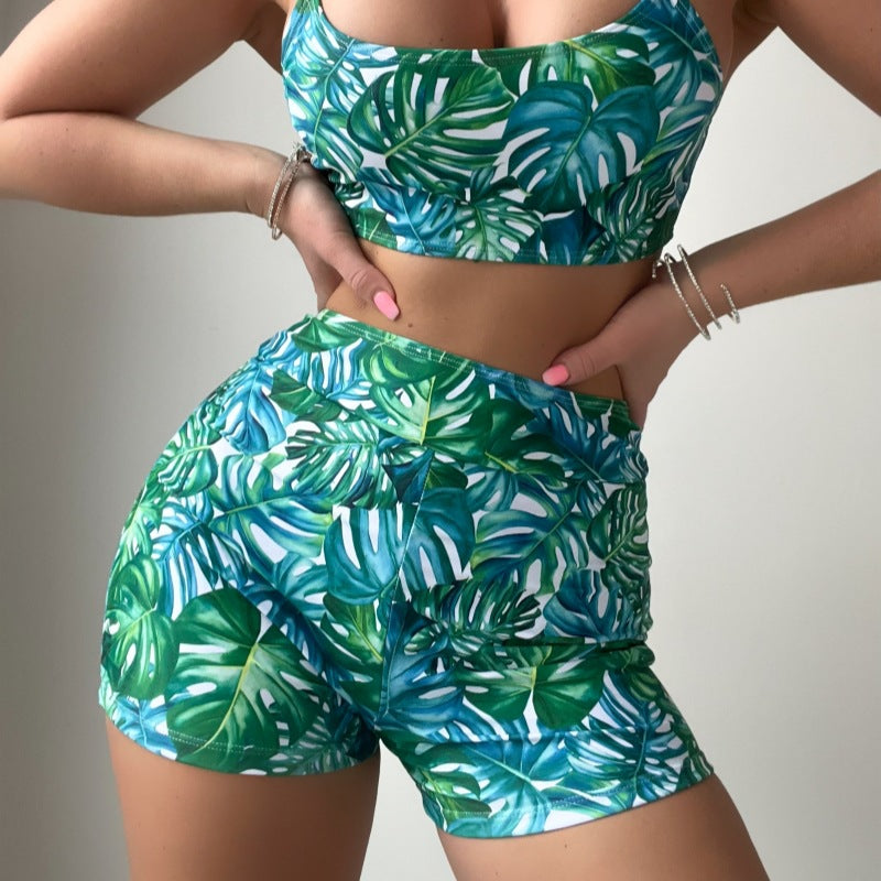Tropical Plant Print Bikini Swimsuit Suit Bella Mia