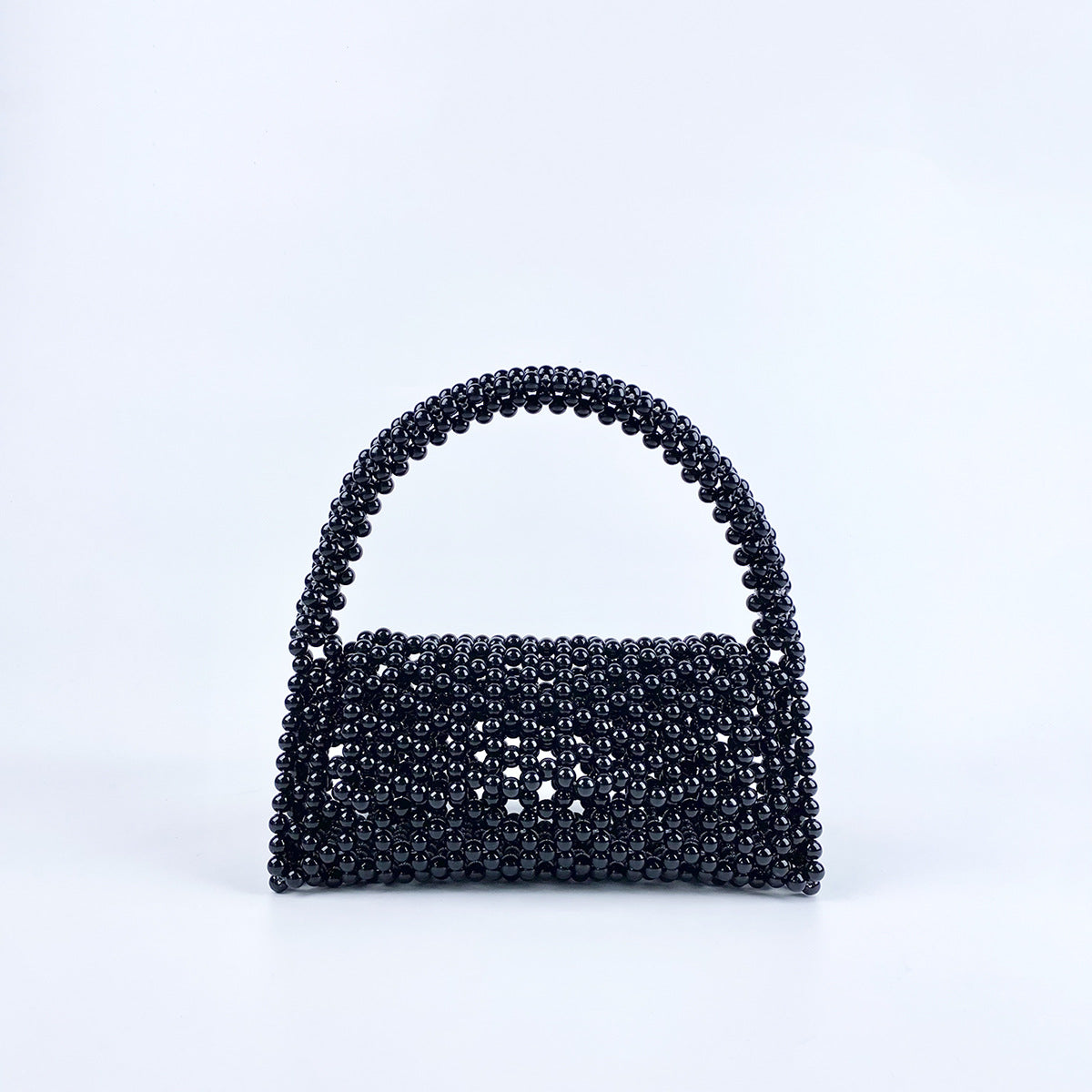 Pearl Bag Women Hand Woven Acrylic Beaded Bag Retro Fairy Small Handbag Triangle Wrist Bag Bella Mia
