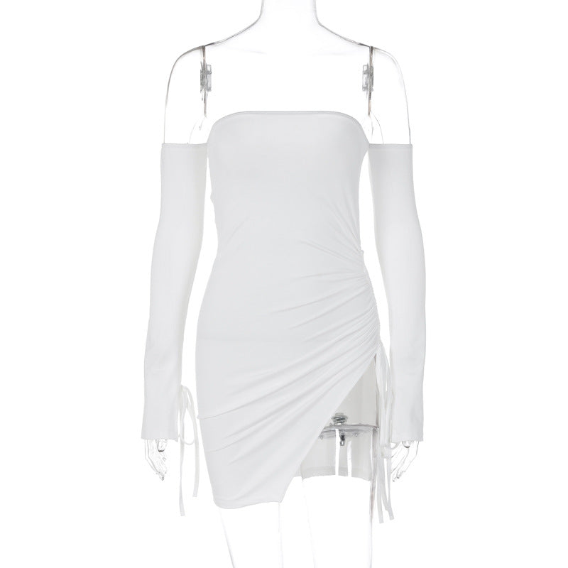 Women Clothing Summer Sexy Off Shoulder Tube Top Split Hip Dress Bella Mia