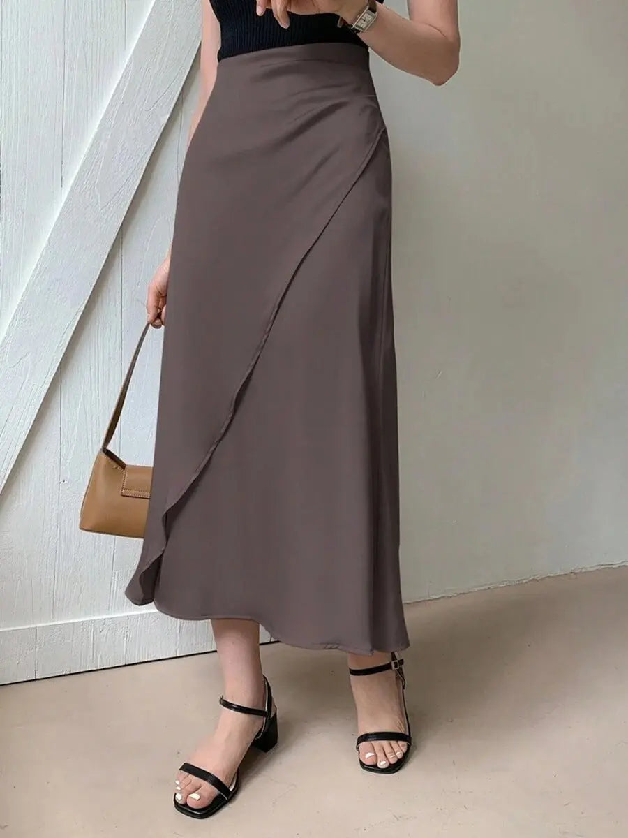 Popular Satin Satin Skirt Mid Length Artificial Silk Skirt Bella Mia