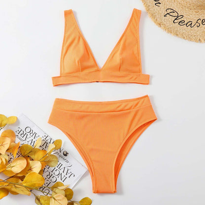 High Waist Bikini Swimsuit Sexy Split Bikini