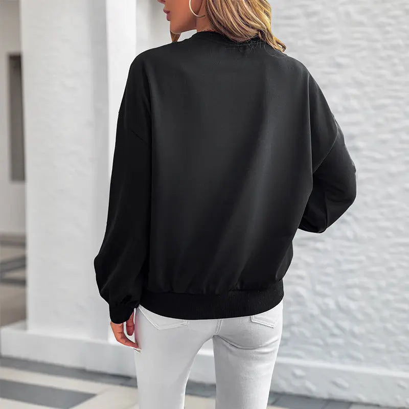 Autumn Romantic Sweet Heart Printing Loose round Neck Long Sleeve Sweatshirts Bella Mia