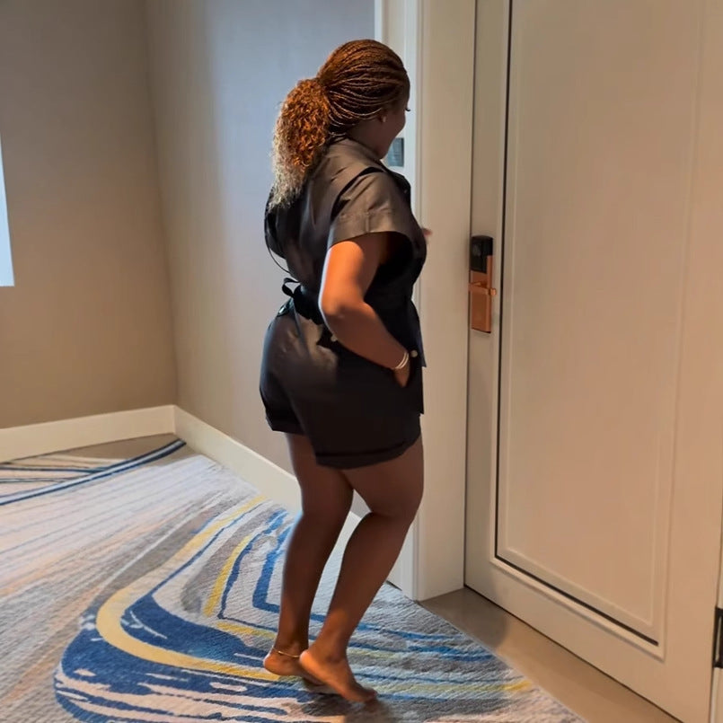 Women Office Casual Loose Cargo Sleeveless Romper Bella Mia