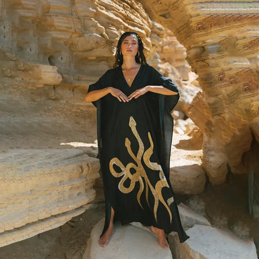 Beach Dress Women V neck Pullover Bikini Swimsuit Blouse Printing Sun Protective Clothing Bella Mia